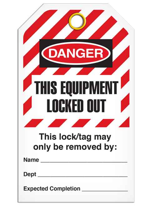 Lockout Equip Locked Out Striped Tags