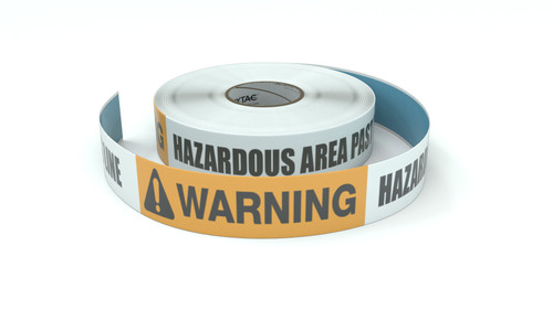 Warning: Hazardous Area Past This Line - Inline Printed Floor Marking Tape