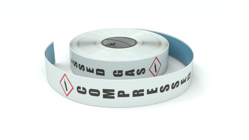 GHS: Compressed Gas Icon Vertical - Inline Printed Floor Marking Tape