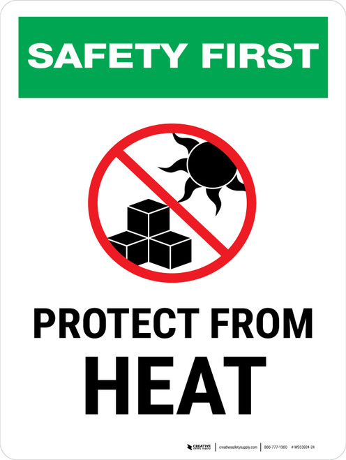 Safety First: Protect From Heat Portrait - Wall Sign