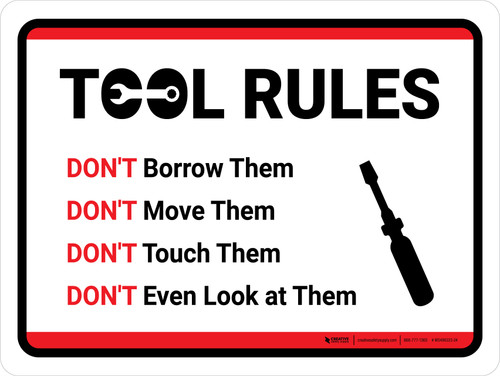 Tool Rules Landscape - Wall Sign