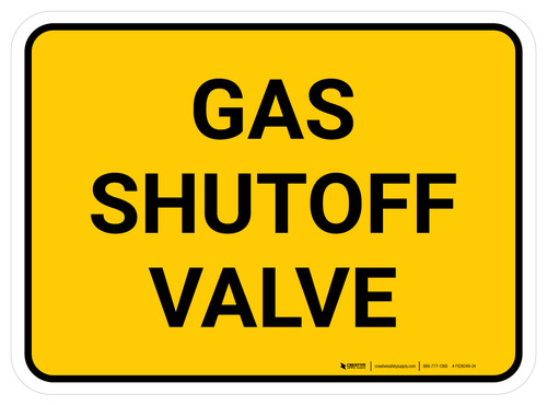Gas Shutoff Valve Rectangular - Floor Sign