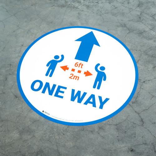 One Way Sign Icon Blue - Floor Sign