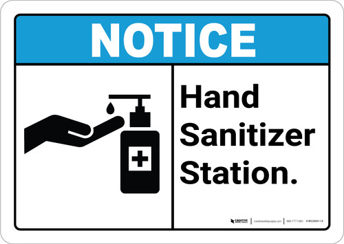 Notice ANSI Hand Sanitizer Station Landscape - Wall Sign