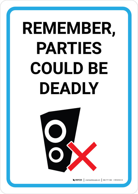 Remember Parties Could Be Deadly with Icon Portrait - Wall Sign