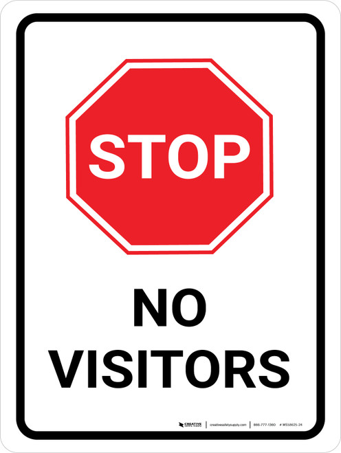 Stop No Visitors with Icon Portrait - Wall Sign