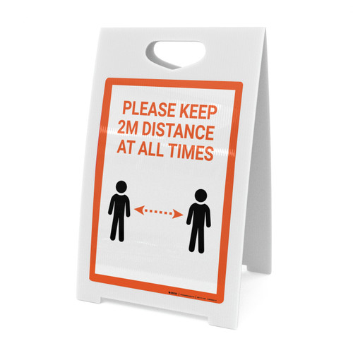 Please Keep 2M Distance At All Times - A-Frame Sign