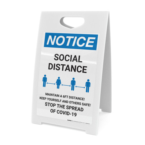 Notice: Stay Home Stay Safe ANSI Portrait - A-Frame Sign