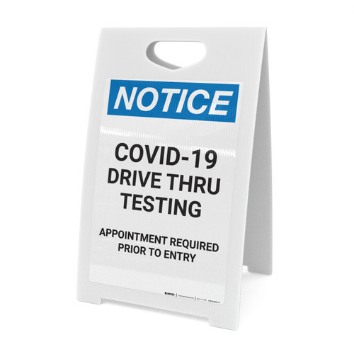 Notice: COVID-19 Drive Thru Testing Appointment Required Portrait - A-Frame Sign
