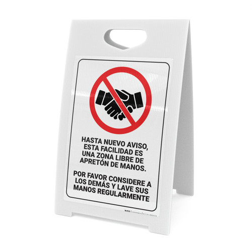 This Facility is a Handshake Free Zone Spanish Portrait - A-Frame Sign