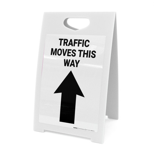 Traffic Moves This Way Up Arrow Portrait - A-Frame Sign