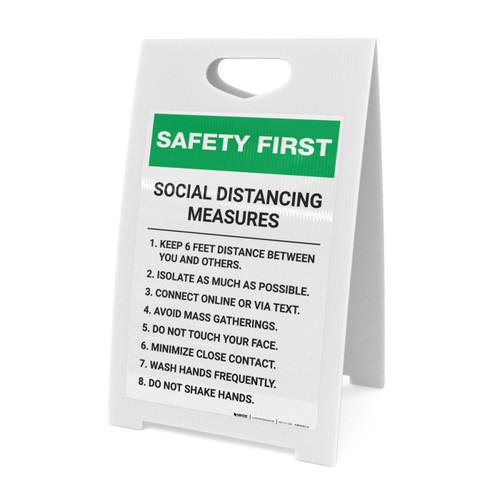 Safety First: Social Distancing Limited Customers Authorized with Icon Portrait - A-Frame Sign