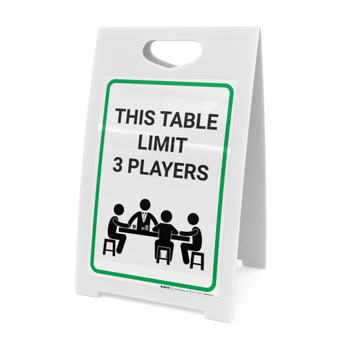 This Table Limit 3 Players with Poker Icon - A-Frame Sign