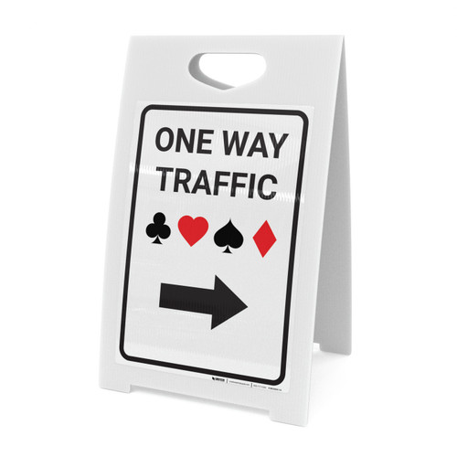 Casino - One Way Traffic with Arrow Right - A-Frame Sign