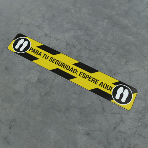 Para Tu Seguridad: Espere Aqui feet - Social Distancing Strip