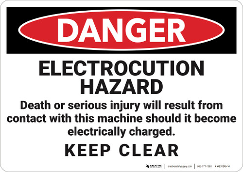 Danger: Electrocution Hazard - Wall Sign