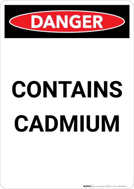 Contains Cadmium - Portrait Wall Sign