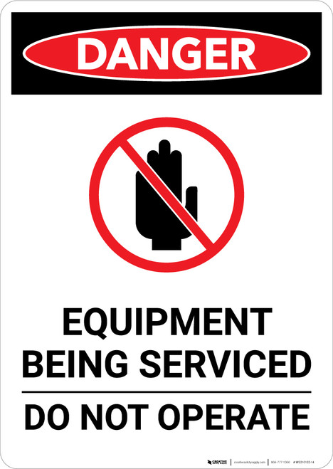 Equipment Being Serviced with Icon - Portrait Wall Sign
