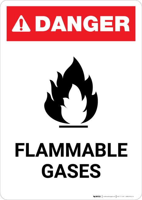 Flammable Gases with Icon - Portrait Wall Sign