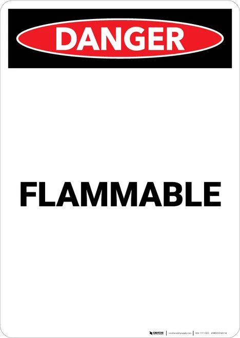 Flammable - Portrait Wall Sign
