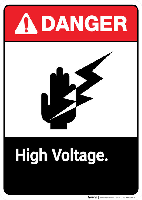 High Voltage ANSI - Portrait Wall Sign
