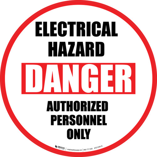 Electrical Hazard (Danger) Authorized Personnel Only - Floor Sign