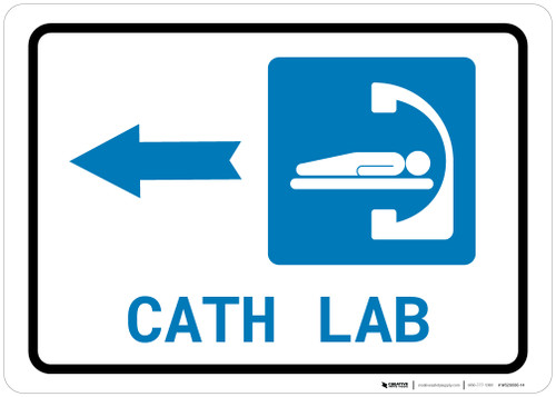 Cath Lab Left Arrow with Icon Landscape - Wall Sign