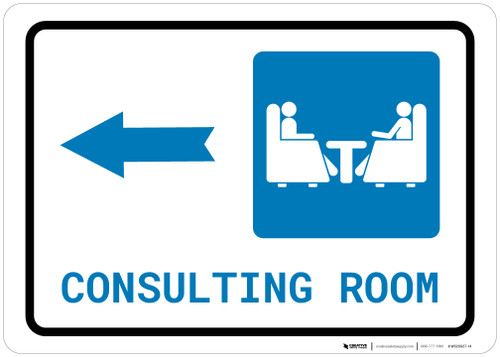 Consulting Room Left Arrow with Icon Landscape - Wall Sign