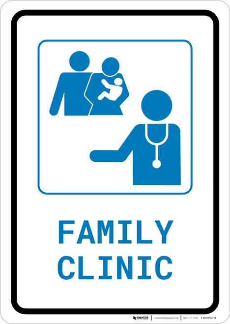 Family Clinic with Icon Portrait v2 - Wall Sign