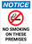 Notice: No Smoking on These Premises - Portrait Wall Sign