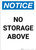 Notice: No Storage Above - Portrait Wall Sign