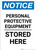 Notice: PPE Stored Here - Portrait Wall Sign