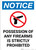 Notice: Possession Of Firearms Strictly Forbidden Firearm Prohibition Icon - Portrait Wall Sign