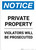 Notice: Private Property Violators Will Be Prosecuted - Portrait Wall Sign