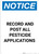 Notice: Record and Post All Pesticide Applications - Portrait Wall Sign