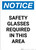 Notice: Safety Glasses Required In This Area - Portrait Wall Sign