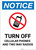 Notice: Turn Off Cellular Phones Two Way Radios No Cellphone Icon - Portrait Wall Sign