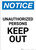 Notice: Unauthorized Persons Keep Out - Portrait Wall Sign