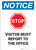 Notice: Stop Visitor Must Report To The Office With Graphic - Portrait Wall Sign
