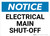 Notice: Electrical Main Shut-Off Landscape