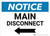 Notice: Main Disconnect Landscape with Left Arrow