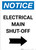 Notice: Electrical Main Shut-Off Portrait Right Arrow