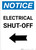 Notice: Electrical Shut-Off Portrait with Left Arrow