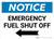 Notice: Emergency Fuel Shut Off with Left Arrow Landscape