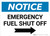 Notice: Emergency Fuel Shut Off with Right Arrow Landscape