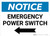 Notice: Emergency Power Switch with Left Arrow Landscape