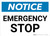 Notice: Emergency Stop Button with Icon Landscape