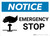 Notice: Emergency Stop with Icon Landscape