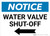 Notice: Water Valve Shut-Off with Left Arrow Landscape