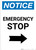 Notice: Emergency Stop with Right Arrow Portrait